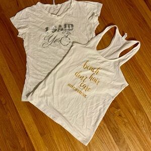 White Graphic Tee/tank Set